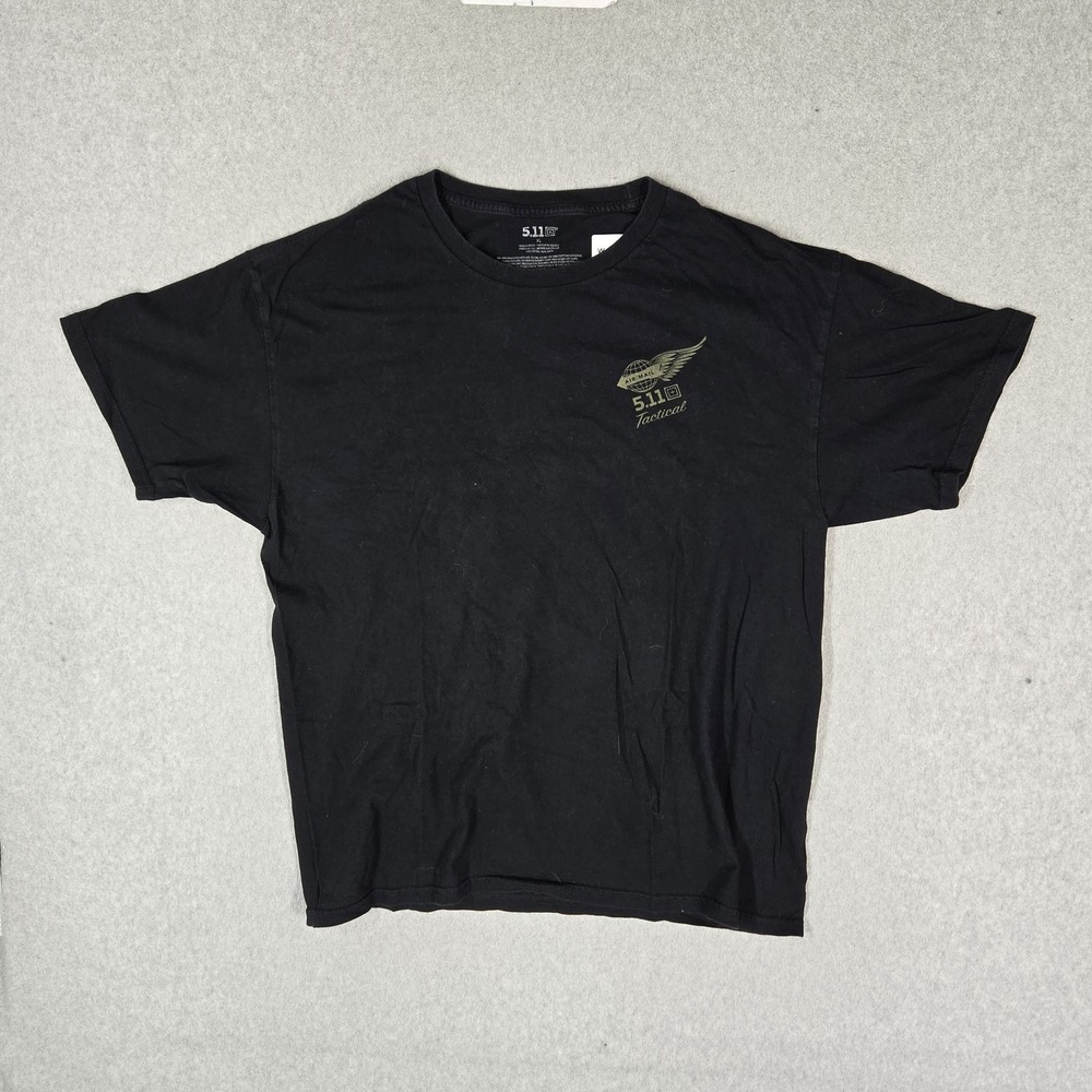 5.11 Tactical Men Shirt XL Black Camo Country Logo Graphic Print Short Sleeve